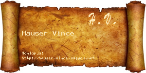 Hauser Vince névjegykártya