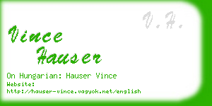 vince hauser business card